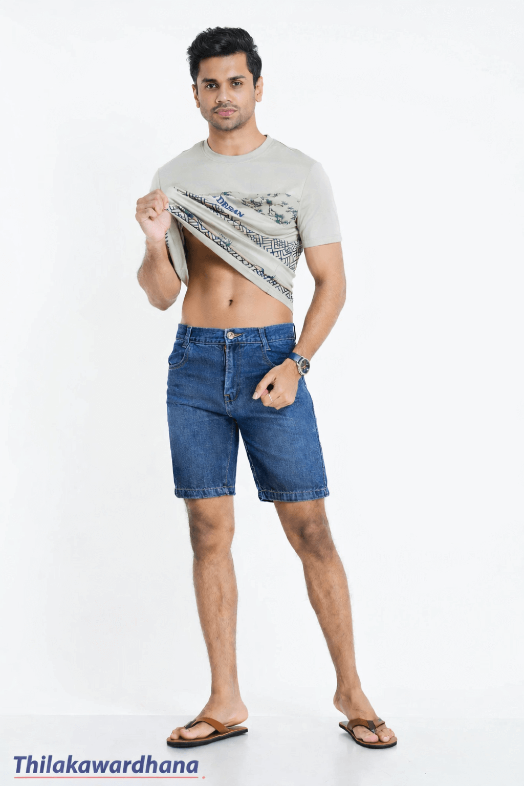 Mid Washed Denim Short