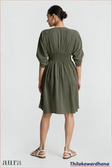 Aura Ruched Sleeve Smocked Dress