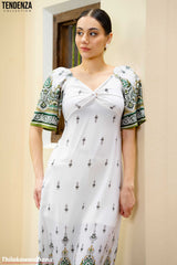 Tendenza Elegant Ethinic Flare Sleeve Dress