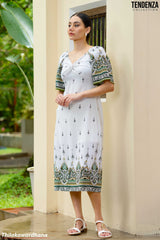 Tendenza Elegant Ethinic Flare Sleeve Dress