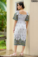 Tendenza Elegant Ethinic Flare Sleeve Dress