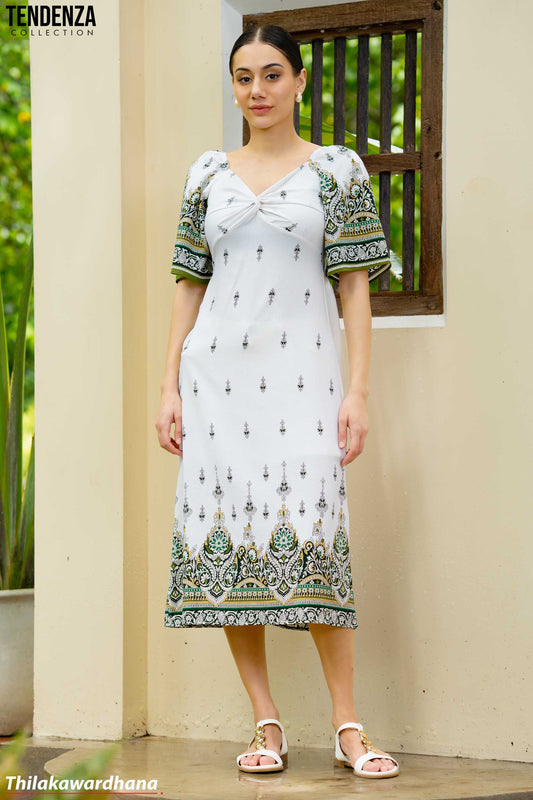 Tendenza Elegant Ethinic Flare Sleeve Dress