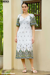 Tendenza Elegant Ethinic Flare Sleeve Dress