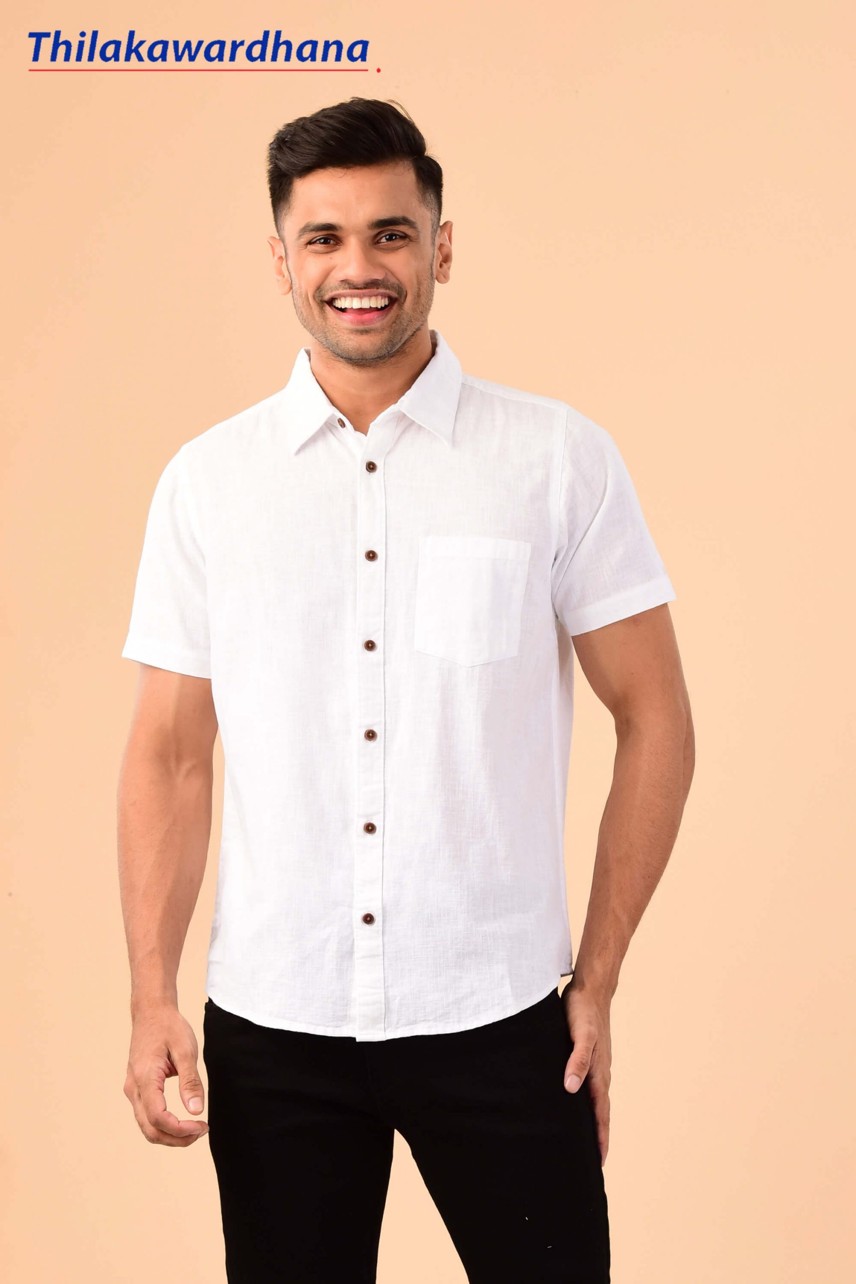 Men’s Short Sleeve Linen Shirt – Thilakawardhana